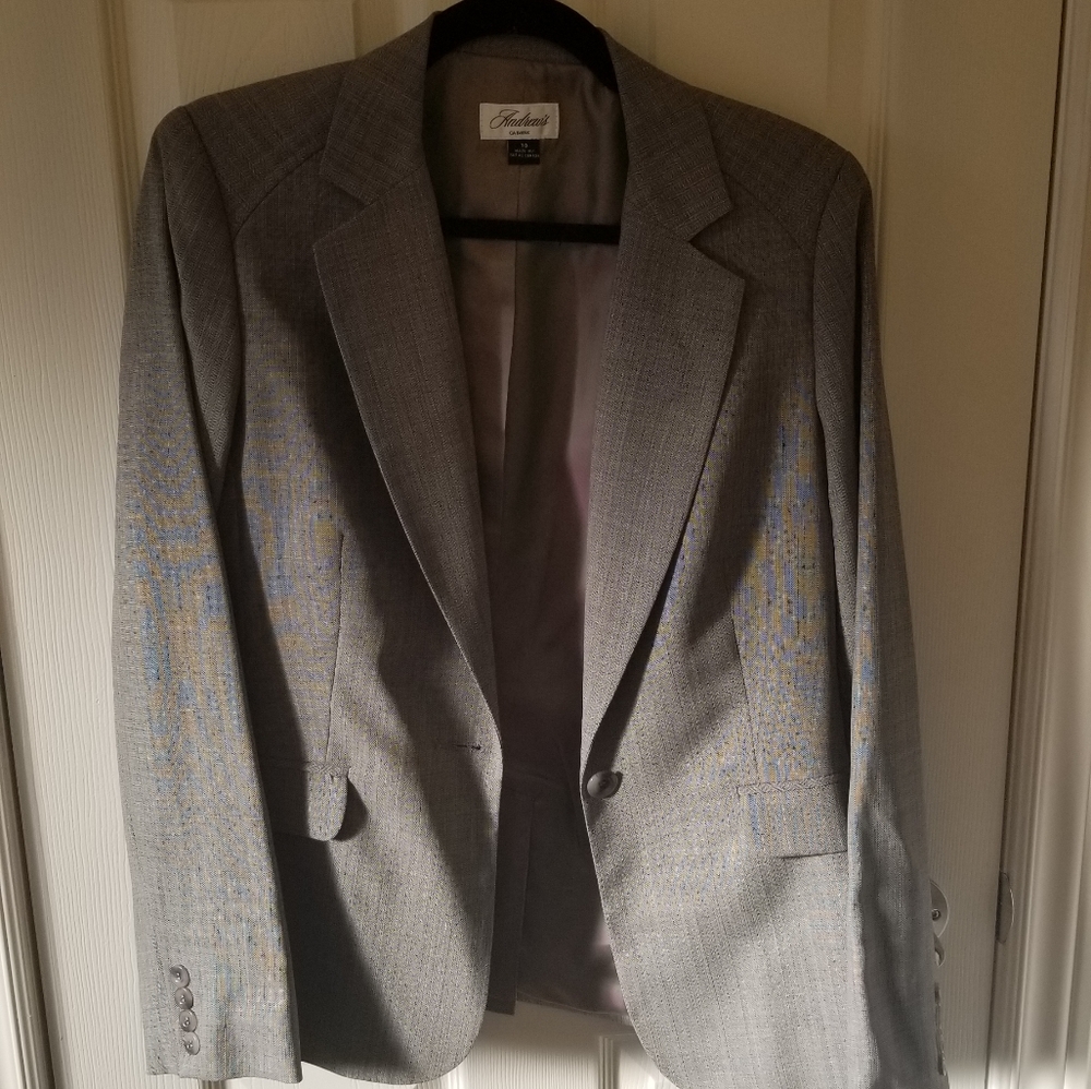 Wool Andrews blazer, grey plaid